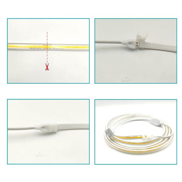 220V COB LED strip installation instructions 220v 288LEDs/m COB Led Strip Light