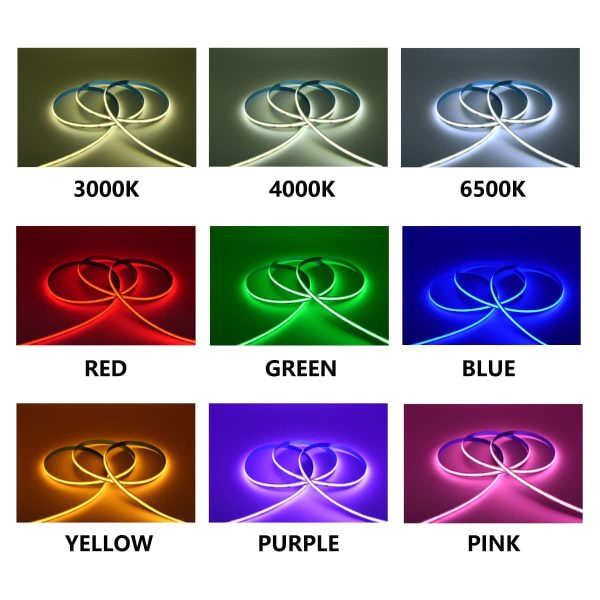 5V COB LED Red Lighting Strip Light 5V Single Color High CRI Ra90 Cob LED Strip Lights