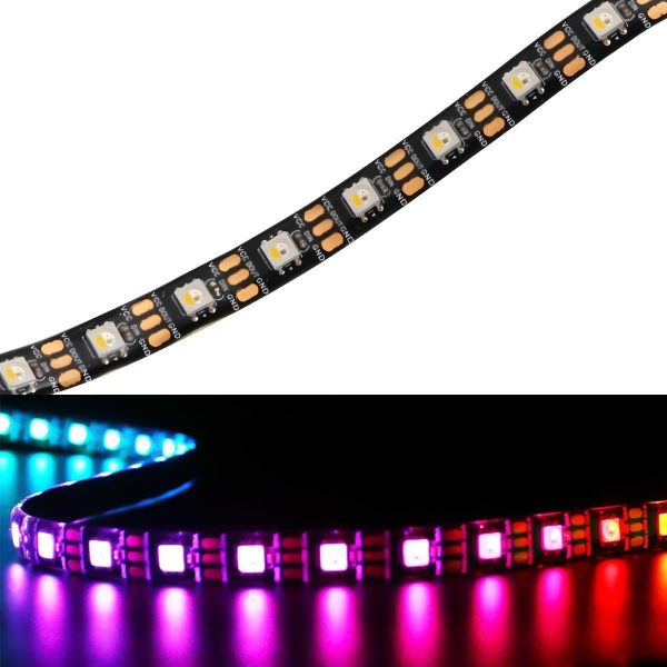 SK6812 RGBW 5V 144led Black PCB LED Strip Light SK6812 SMD 5050 RGBW 4-in-1 5V LED Strip Light