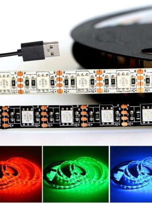 USB 5V 5050 60LED RGB 5V USB Powered SMD 5050 RGB LED Strip Lights