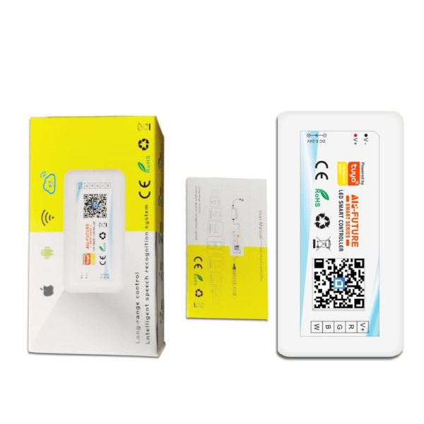 WIFI Controller (1) WiFi Smart LED Tuya Controller With Voice Control Supports Single‑Color, CCT, RGB, RGBW, and RGBCW LED Strips
