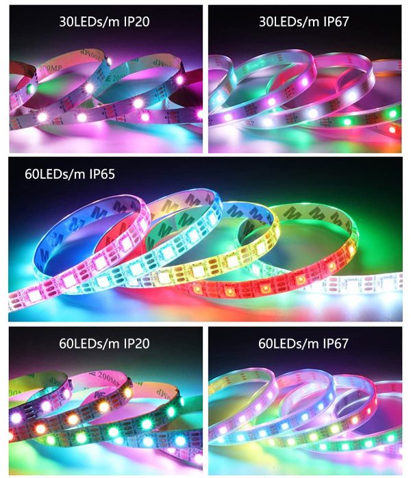 WS2812B Addressable SMD 5050 Magic RGB Smart LED Strip Lights