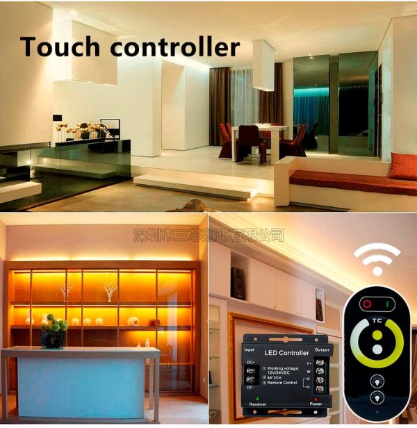 Wireless RF Touch Controller (10) WiFi Smart LED Tuya Controller With Voice Control Supports Single‑Color, CCT, RGB, RGBW, and RGBCW LED Strips