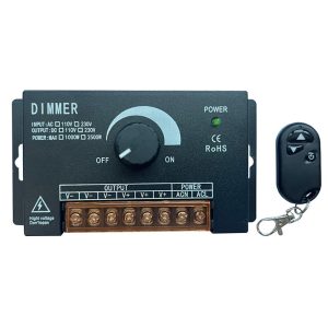 220V High Power Rotary Dimmer (1) High Power Rotary Dimmer Switch for AC 110V / 220V LED Strip Lights