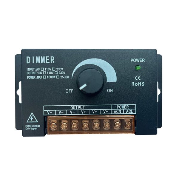 220V High Power Rotary Dimmer (2) High Power Rotary Dimmer Switch for AC 110V / 220V LED Strip Lights