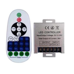 23-Key Single-Color LED Dimmer (1) 23 Key 36A Single Color LED Strip Dimmer with Aluminum Housing