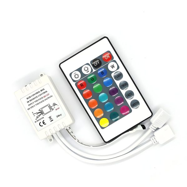 RGB LED Strip IR Controller (2) Wireless Wifi Smart LED RGB Strip Controller with 24 Key IR Remote
