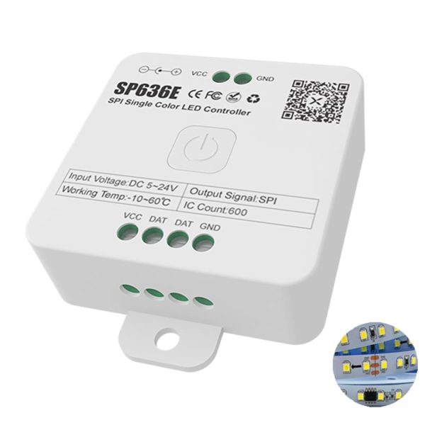SP636E SPI Single Color LED Controller SP638E SPI RGB LED Controller With Bluetooth Music APP Control