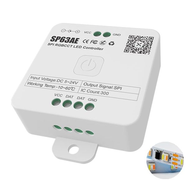SP63AE SPI RGBCCT LED Controller SP638E SPI RGB LED Controller With Bluetooth Music APP Control