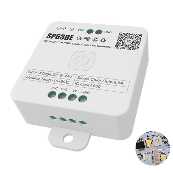 SP63BE SPI RGB 1CH PWM Single Color LED Controller SP638E SPI RGB LED Controller With Bluetooth Music APP Control
