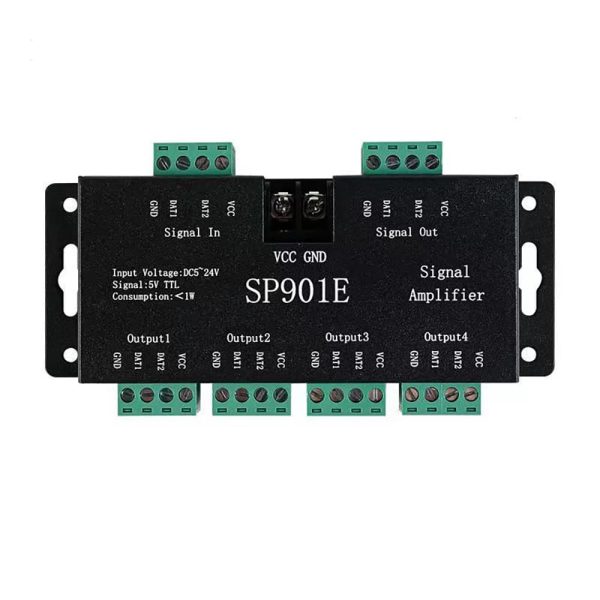 SP901E LED SPI Signal Amplifier (3) SP901E LED SPI Signal Amplifier for Pixel RGB Strip Lights