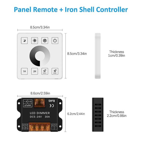 Touch Panel RF Dimmer Controller (5) 86 Style Touch Panel RF Dimmer Controller For Led Strip Lights