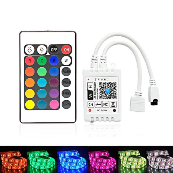 WIFI Smart RGB LED Strip Controller (3) Wireless Wifi Smart LED RGB Strip Controller with 24 Key IR Remote