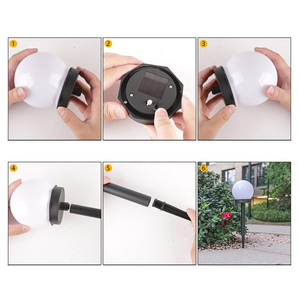 solar lawn light for garden6 Solar Lawn Light For Garden Round Bulb Ground Garden Decorative Light