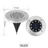 10leds underground light white light Outdoor IP65 Waterproof Solar Stainless Steel LED Inground Lights