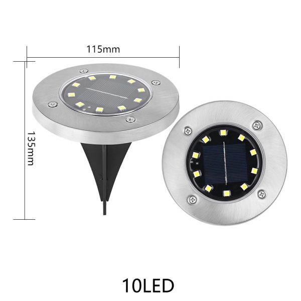 10leds underground light white light Outdoor IP65 Waterproof Solar Stainless Steel LED Inground Lights