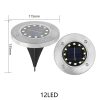 12leds underground light white light Outdoor IP65 Waterproof Solar Stainless Steel LED Inground Lights