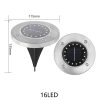 16leds underground light white light Outdoor IP65 Waterproof Solar Stainless Steel LED Inground Lights