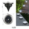 1leds inground light white light Outdoor IP65 Waterproof Solar Stainless Steel LED Inground Lights