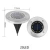 20leds underground light white light Outdoor IP65 Waterproof Solar Stainless Steel LED Inground Lights