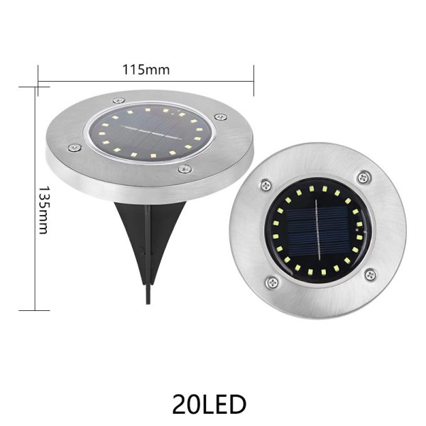 20leds underground light white light Outdoor IP65 Waterproof Solar Stainless Steel LED Inground Lights