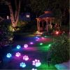 4 in1 Bear Paw Solar Inground Light 2 4-in-1 Cat Paw Solar Inground Lawn Light Animal Footprint Pathway Multi-Head Lamp