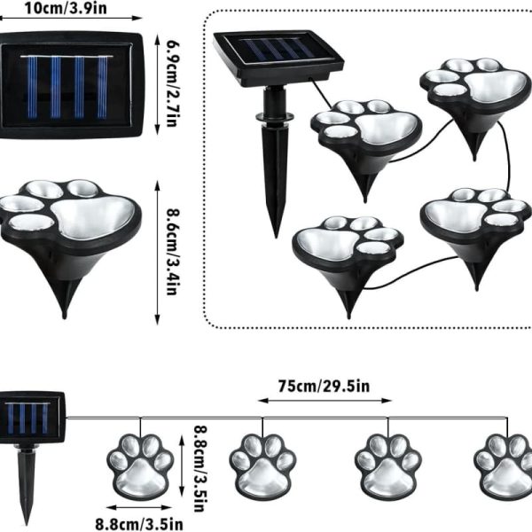4 in1 Bear Paw Solar Inground Light 6 4-in-1 Cat Paw Solar Inground Lawn Light Animal Footprint Pathway Multi-Head Lamp