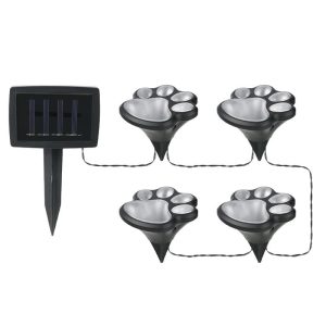 4 in1 Bear Paw Solar Inground Light 7 4-in-1 Cat Paw Solar Inground Lawn Light Animal Footprint Pathway Multi-Head Lamp