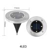 4leds underground light white light Outdoor IP65 Waterproof Solar Stainless Steel LED Inground Lights
