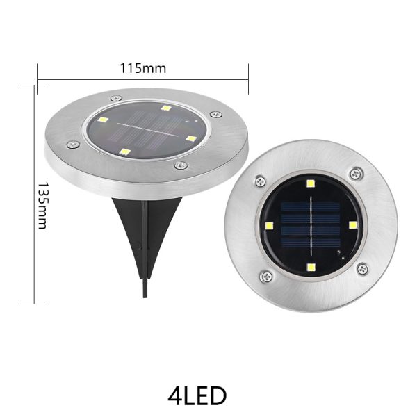 4leds underground light white light Outdoor IP65 Waterproof Solar Stainless Steel LED Inground Lights