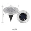 8leds underground light rgb light Outdoor IP65 Waterproof Solar Stainless Steel LED Inground Lights