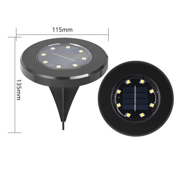 Black Finish Solar LED Inground Light (6) Outdoor Waterproof Ground Black Shell Solar LED Inground Light for Pathway