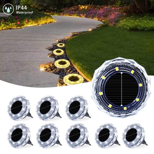 Crystal Diamond Solar Inground Light 1 8LED Crystal Diamond Solar Inground Light - Outdoor Waterproof Refractive Landscape & Lawn Ground Lamp