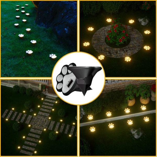 Cute Cat Paw Solar Inground Light3 Cute Cat Paw Solar Inground Light Outdoor Waterproof Animal Footprint Lawn Lamp