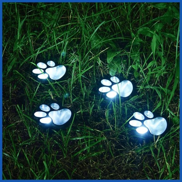 Cute Cat Paw Solar Inground Light5 Cute Cat Paw Solar Inground Light Outdoor Waterproof Animal Footprint Lawn Lamp