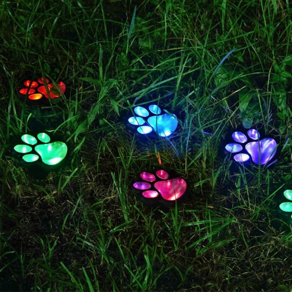 Cute Cat Paw Solar Inground Light6 Cute Cat Paw Solar Inground Light Outdoor Waterproof Animal Footprint Lawn Lamp