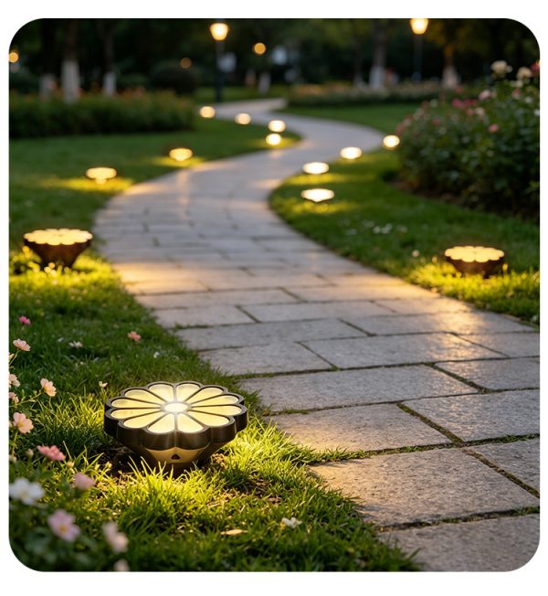Decorative Flower Shape Solar Inground Light (10) Decorative Flower Shape Solar Inground Light