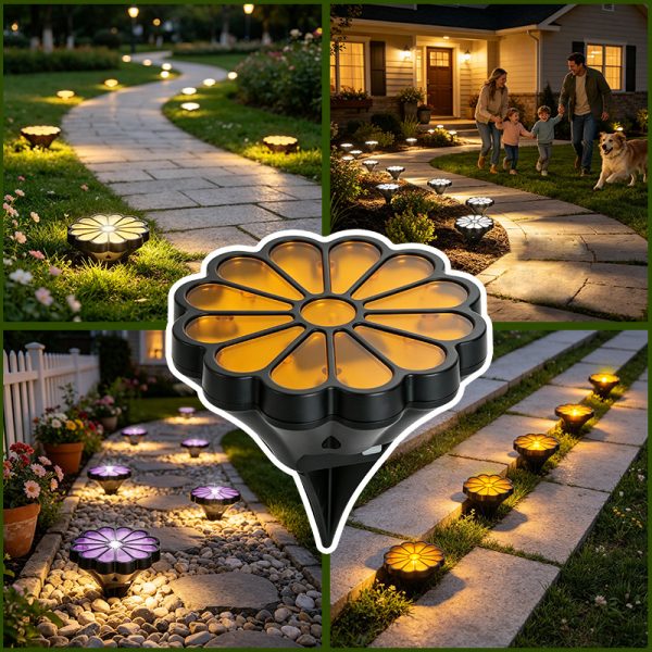 Decorative Flower Shape Solar Inground Light (12) Decorative Flower Shape Solar Inground Light