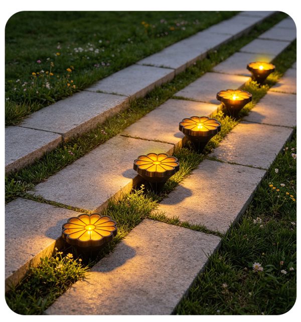 Decorative Flower Shape Solar Inground Light (9) Decorative Flower Shape Solar Inground Light