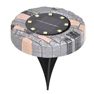 Faux Stone Resin Solar Inground Lights (1) Faux Stone Resin Solar Inground Lights 8LED Outdoor Waterproof Simulated Cobblestone Landscape Lawn Lamp