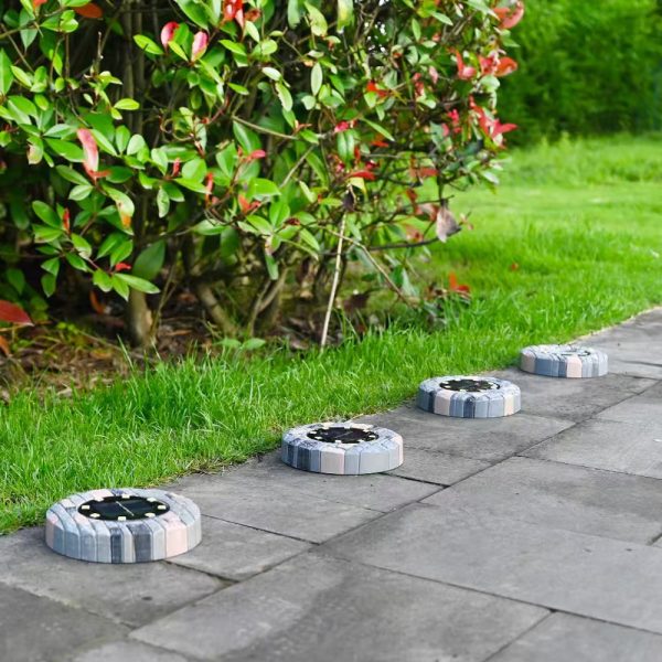 Faux Stone Resin Solar Inground Lights (7) Faux Stone Resin Solar Inground Lights 8LED Outdoor Waterproof Simulated Cobblestone Landscape Lawn Lamp