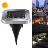 Silver Square LED Inground Light 1 Outdoor Waterproof Ground Square Solar Inground Light