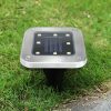 Silver Square LED Inground Light Outdoor Waterproof Ground Square Solar Inground Light