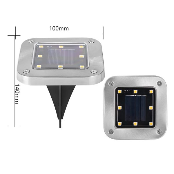 Square LED Inground Light warm white Outdoor Waterproof Ground Square Solar Inground Light